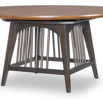 Fenmore - Complete Round Dining Table - Mocha And Distressed Cherry