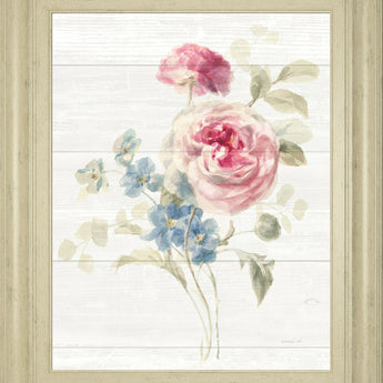 Cottage Garden II Shiplap By Danhui Nai - Framed Print Wall Art - White