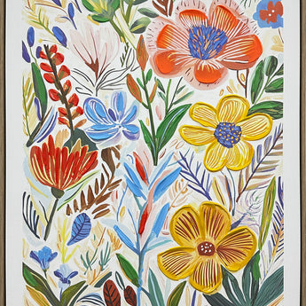Petal Reverie II Hand-Embellished Canvas In Frame - Natural / Multicolor