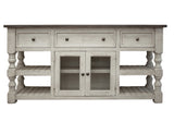 Stone TV Stand with Drawers - detail