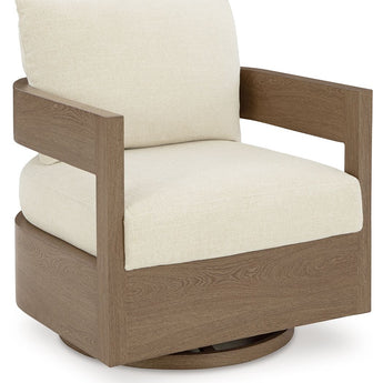 Serene Bay - Silla giratoria con cojín - Marrón oscuro/Blanco