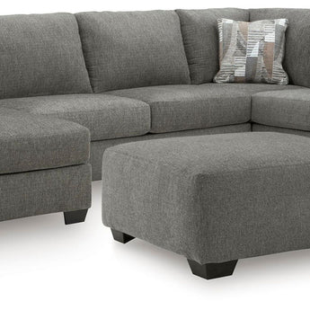 Clarington - 2 Pc. - 3-Piece Sectional And Oversized Ottoman - Greystone
