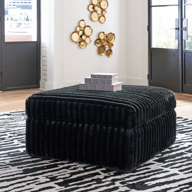 Midnight-Madness - Oversized Accent Ottoman - Onyx