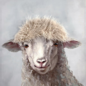Curly Wool Portrait - 30" x 40" Framed Wall Art - Gray