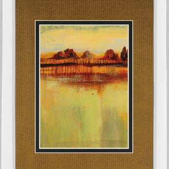 October Sky I By George - Mirror Framed Print Wall Art - Orange