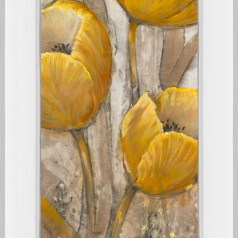 Ochre Tulips Il By Tim Otoole - Mirror Framed Print Wall Art - Yellow
