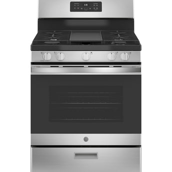 GE 30" Freestanding Gas Range, Stainless Steel - JGBS66REKSS