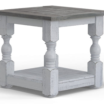 Stone End Table Antiqued Ivory / Weathered Gray - End Tables at Quality Home Furniture Mesquite