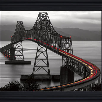 Steel Glow Curve - 28" x 34" Framed Wall Art - Dark Gray
