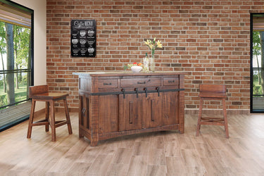 Pueblo Wooden Seat & Base Stool (Set of 2) - image 10 of 15