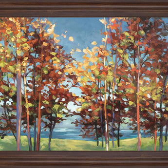 Vivid Grove - 28" x 34" Framed Wall Art - Dark Brown