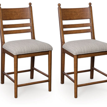 Greddinton - Upholstered Barstool (Set of 2) - Brown