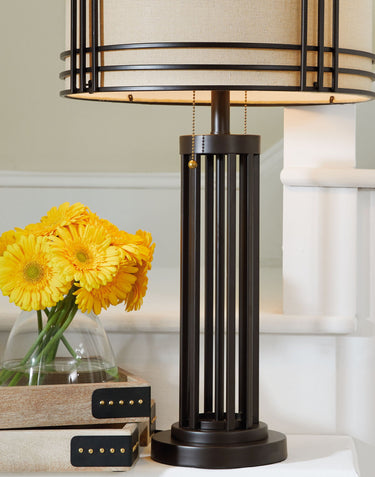 Hanswell - Metal Table Lamp  - Dark Brown