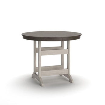 Vista Highlands - Round Counter Table With Umbrella Option - Brown / White