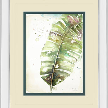 Watercolor Plantain Leaves Il By Patricia Pinto - Mirror Framed Print Wall Art - Green