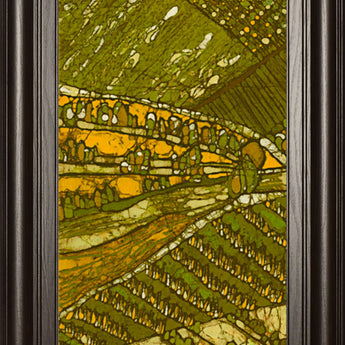 Vneyard Batik I By Andrea Davis - Framed Print Wall Art - Green
