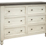 Stone Dresser With 6 Drawers Antiqued Ivory / Weathered Gray - Dressers at Quality Home Furniture Mesquite