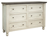 Stone Dresser With 6 Drawers Antiqued Ivory / Weathered Gray - Dressers at Quality Home Furniture Mesquite