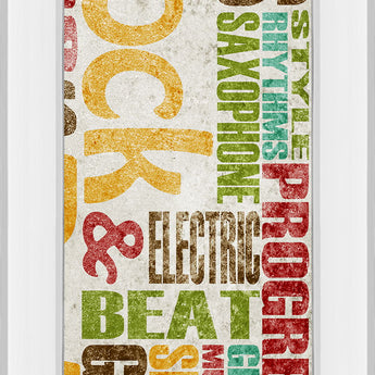 Rock & Roll By Sd Graphics Studio - Framed Print Wall Art - Green
