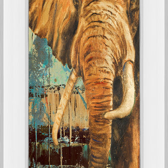 New Safari On Teal Il By Patricia Pinto - Mirror Framed Print Wall Art - Light Brown