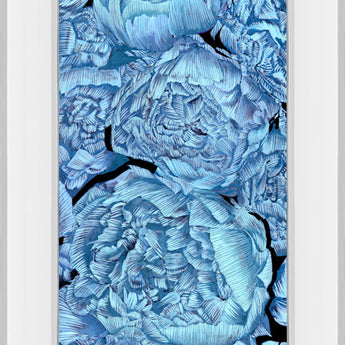 Blue Peonies Il By Melissa Wang - Mirror Framed Print Wall Art - Blue