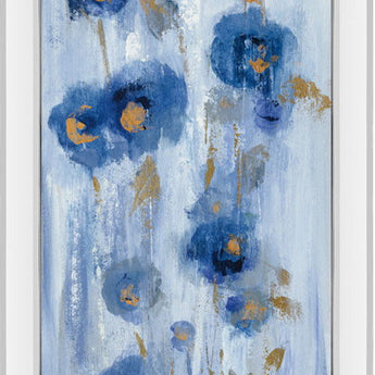 Seaside Flowers II By Silvia Vassileva - Mirrored Frame Wall Art - Blue