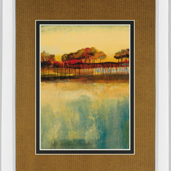 October Sky Il By George - Mirror Framed Print Wall Art - Orange