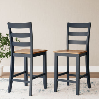Gesthaven - Barstool (Set of 2) - Natural / Blue