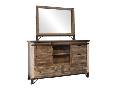 Antique Dresser With 6 Drawer / 1 Door Multicolor - image 4 of 4