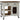 Isla de cocina Pueblo White con 1 cajón y 1 puerta de malla - Blanco antiguo/Marrón