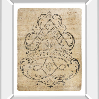 Letter Crest I Vintage V2 By Wild Apple Portfolio - Mirror Framed Print Wall Art - Beige