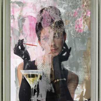 Chic Glamour Muse - 28" x 34" Framed Wall Art - Gray