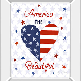 America The Beautiful II By Farida Zaman - Mirror Framed Print Wall Art - White
