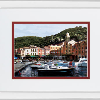 Sunshine Over Portofino By Saunders B. Mirrored Frame - Green