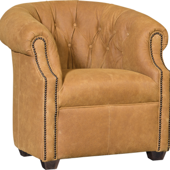 Mayo 8220 Series Customizable Petite Leather Tub Chair with Button Tufting