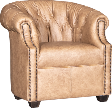 Mayo 8220 Series Customizable Petite Leather Tub Chair with Button Tufting