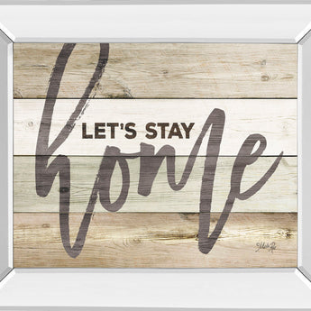 Let's Stay Home By Marla Rae - Mirror Framed Print Wall Art - Beige