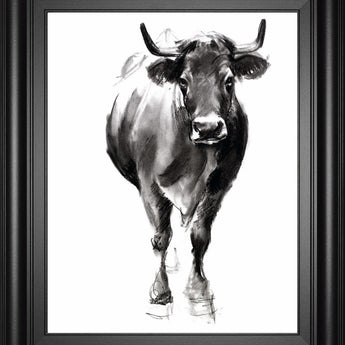 22x26 Charcoal Cattle II By Jennifer Paxton Parker - Dark Gray