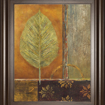 Copper Leaf By Viola Lee - Framed Print Wall Art - Light Brown