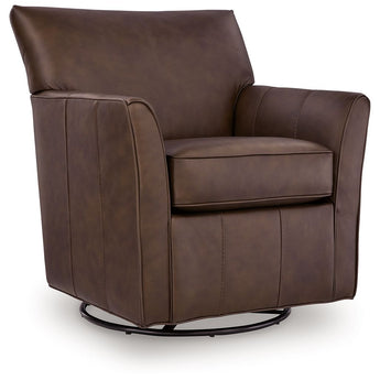 Braydunn - Swivel Glider Accent Chair - Espresso Brown