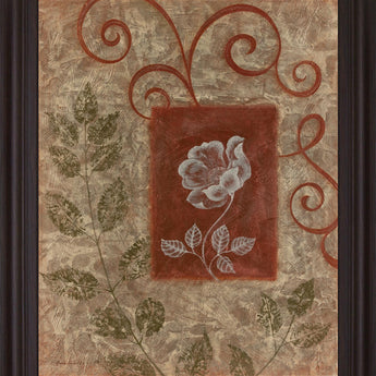 Whimsical Petal Dance - 28" x 34" Framed Wall Art - Dark Brown