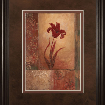 Lily Silhouette By Vivian Flasch - Framed Print Wall Art - Light Brown