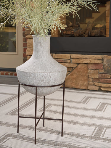 Estonbank - Vase - 30" - Distressed Cream