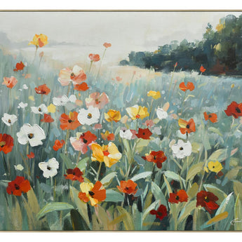 Morning Meadow - 36" x 47" Framed Wall Art - Dark Gray