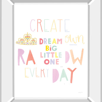 Dream Big Little One By Ann Kelle - Mirror Framed Print Wall Art - White