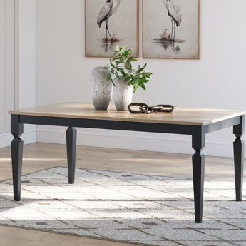 Brenkerton - Mesa de comedor rectangular - Marrón grisáceo/Negro