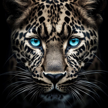 Azure Gaze Majesty - 40" x 60" Framed Wall Art - Black