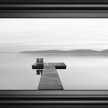 18x42 Black & White Water Panel XII By James McLoughlin - Dark Gray