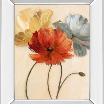 Poppy Palette I By Nan - Mirror Framed Print Wall Art - Beige