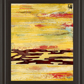 Tire Mark Il By Natalie Avondet - Framed Print Wall Art - Yellow